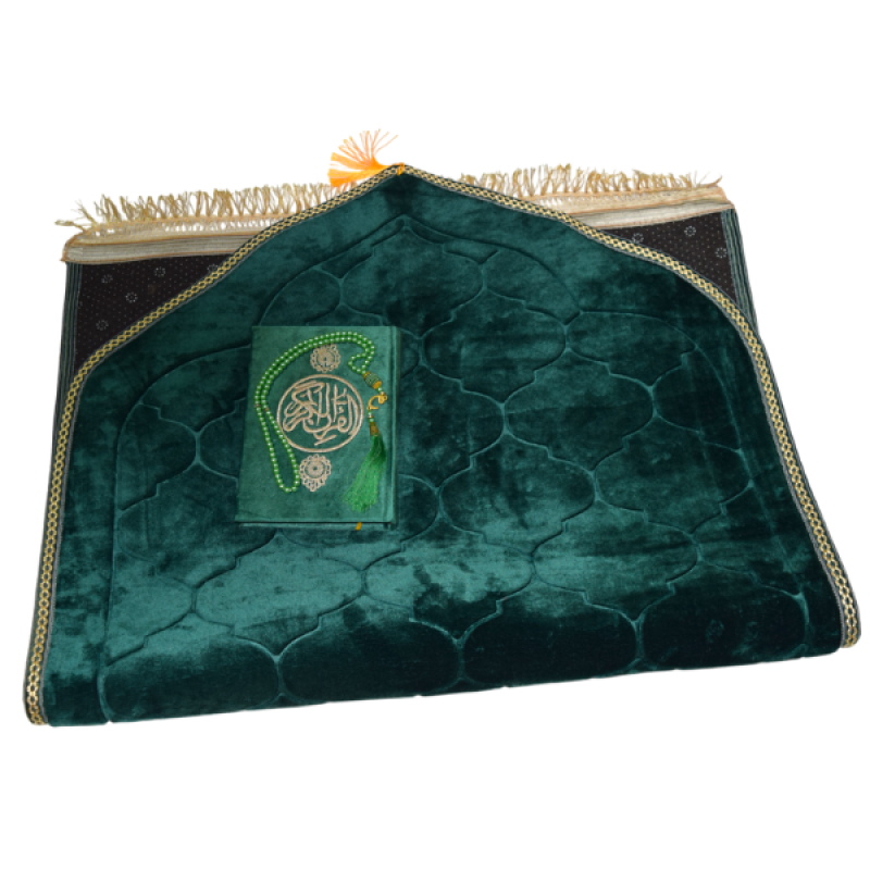Set de Regalo Islámico Premium – Alfombra de Oración, Corán y Tasbih
