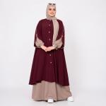 Abaya de Dos Piezas Combinada Elegancia Contemporánea y Confort Diario