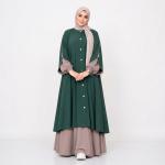 Abaya de Dos Piezas Combinada Elegancia Contemporánea y Confort Diario