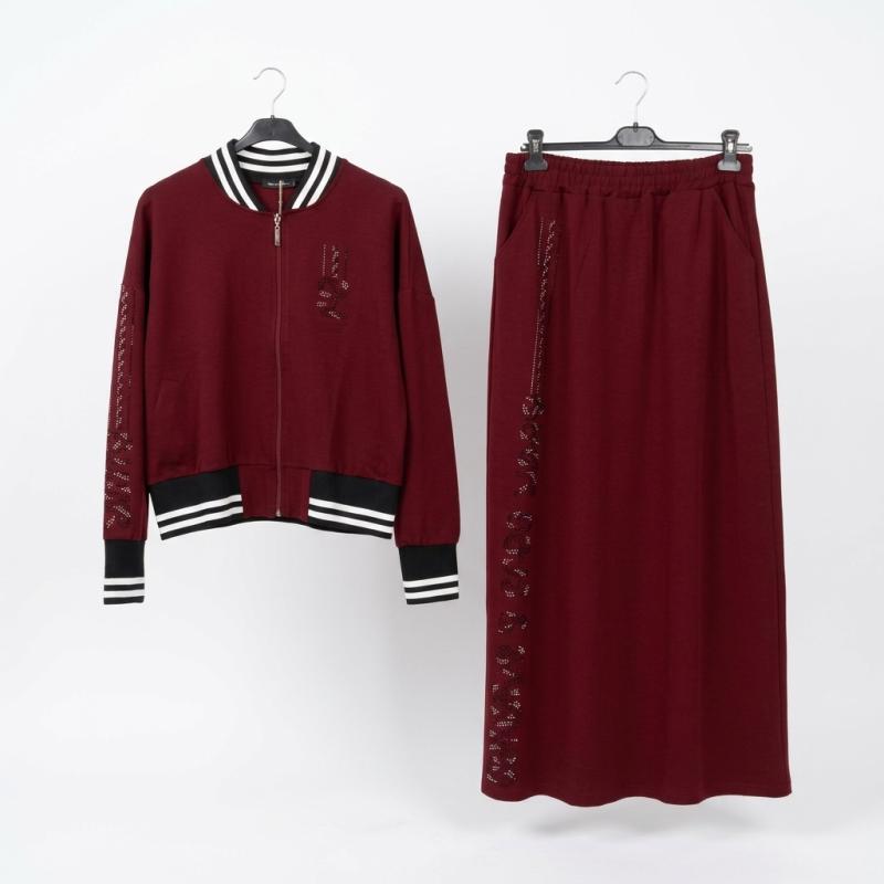 Conjunto Turco de Dos Piezas con Chaqueta Bomber y Falda Larga Zahrati Hijab