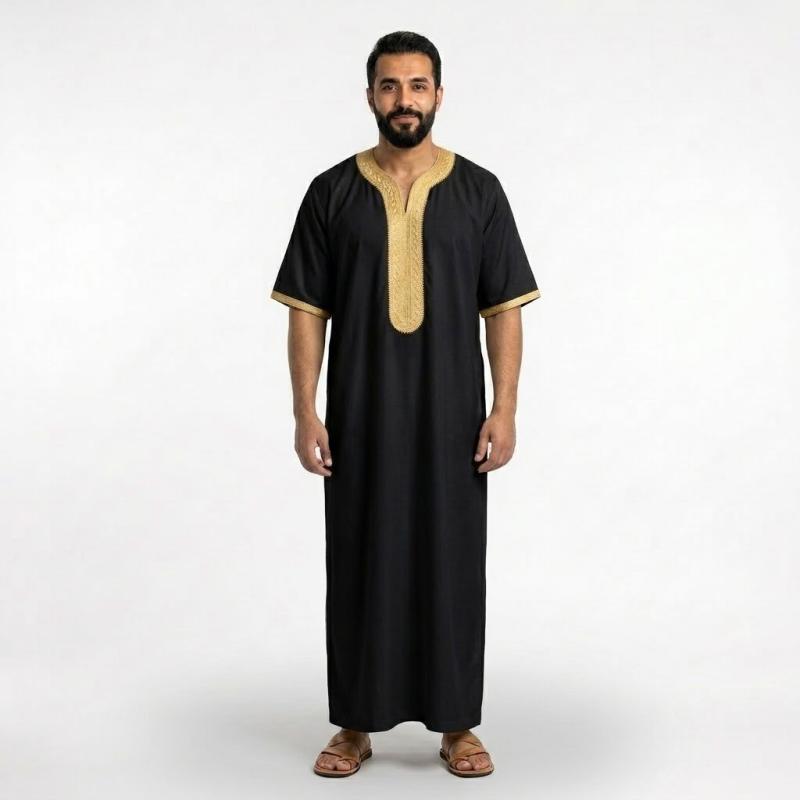 Kandoura Tradicional de Manga Corta para Hombre