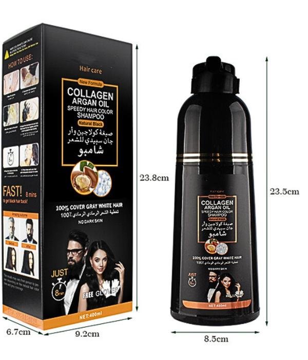 Champú tinte árabe negro natural cubre 100% las canas - Imagen 2