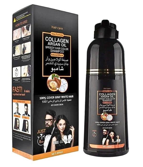 Champú tinte árabe negro natural cubre 100% las canas